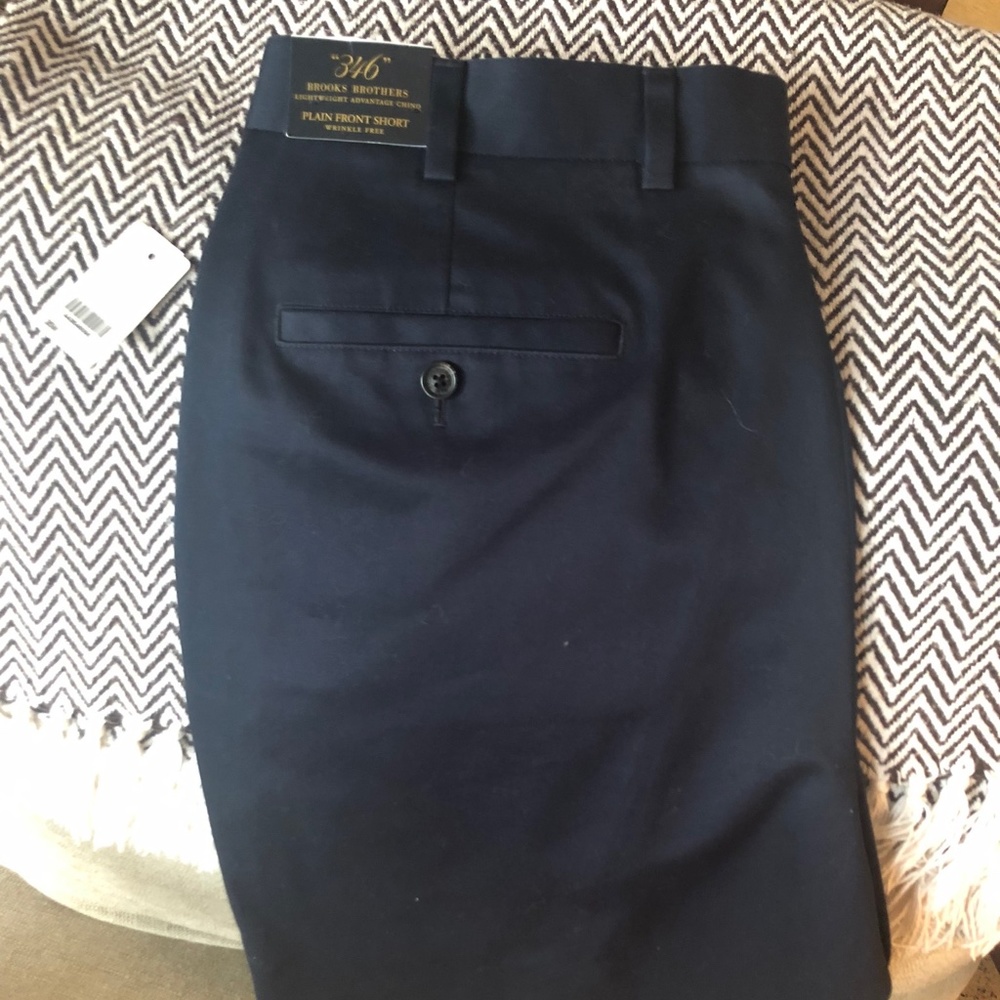 Mens Navy Brooks Brother’s flat front shorts